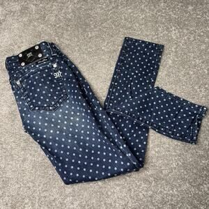 Miss Me Polka Dot‎ Skinny Jeans Women’s 27 Blue Stretch JS5151S25 Embellished
